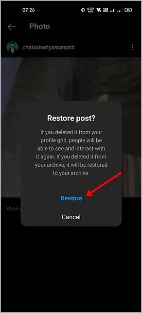 Android 삭제된 Instagram 사진 및 비디오 복구 방법 8